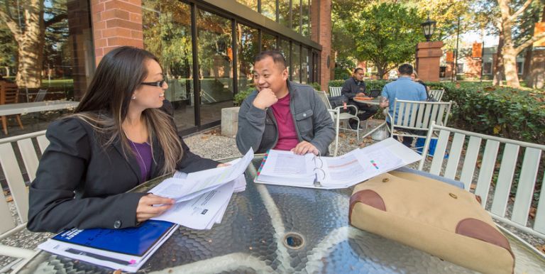 students study outside