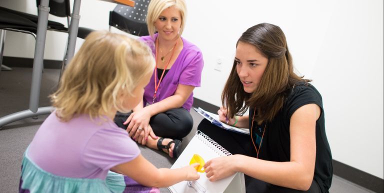 Speech-Language Pathology students work in clinical rotations