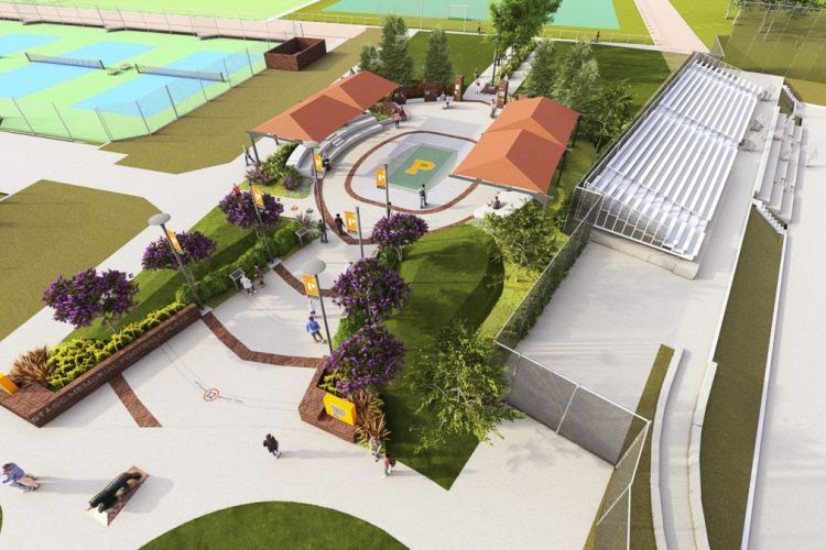 Artist's rendering of Stagg Memorial Football Plaza
